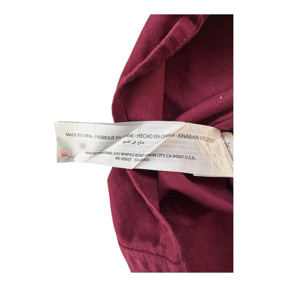 Ariat XXL Maroon Long Sleeve Button Front Shirt Western Casual‎ Mens